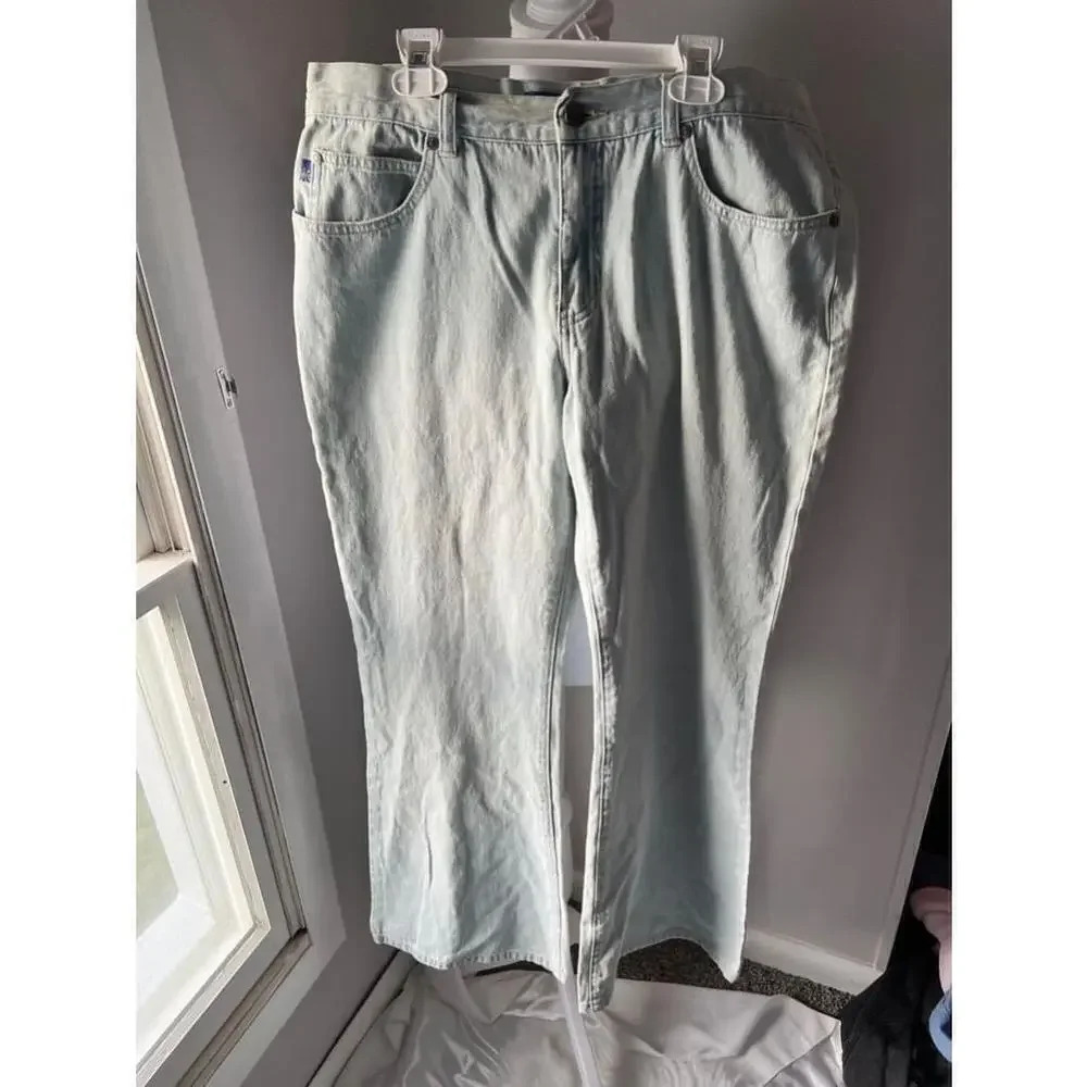 Vintage dELiA*s Light Wash Wide Leg Jeans Mid Rise 100% Cotton Size 13 90s Y2K